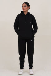 Poolo-Hoodie Warm-UP Black Unisex Tracksuit